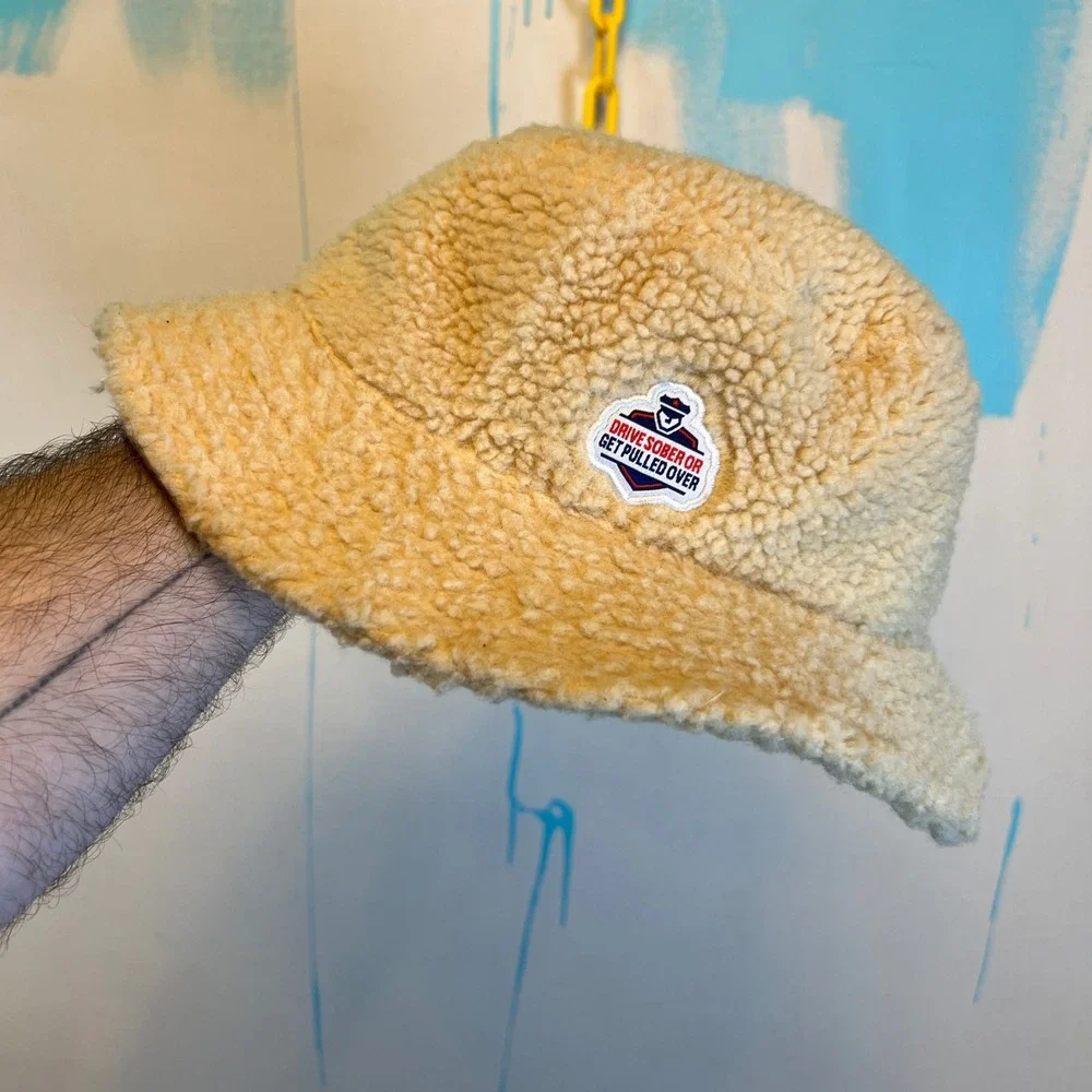 Beige Devil Rays Bucket Hat Melon Wear with Drive Sober or Get Pulled Over Patch
